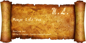 Mayr Léna névjegykártya